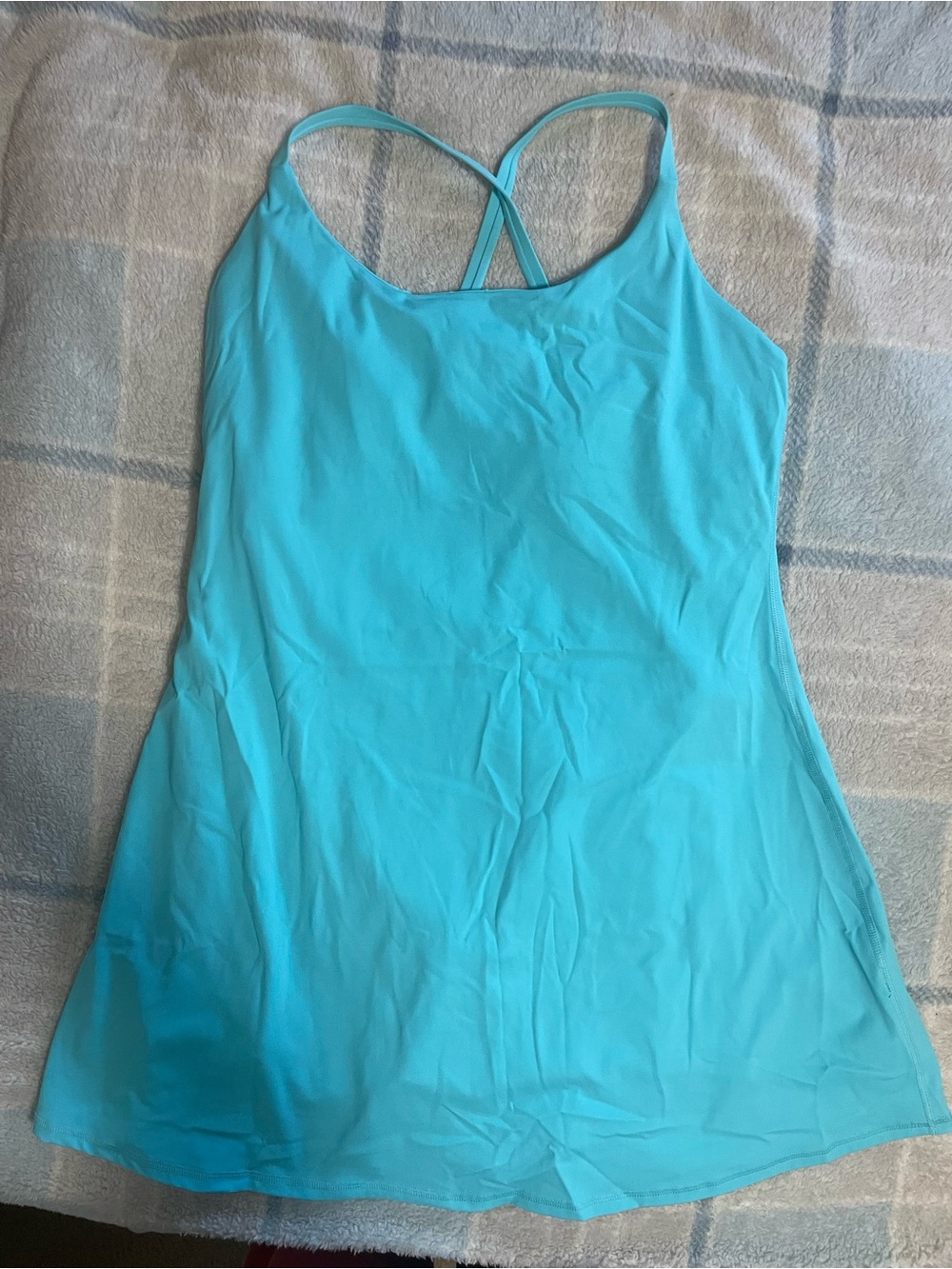 HALARA Turquoise Cross-Back Slip Dress NWOT